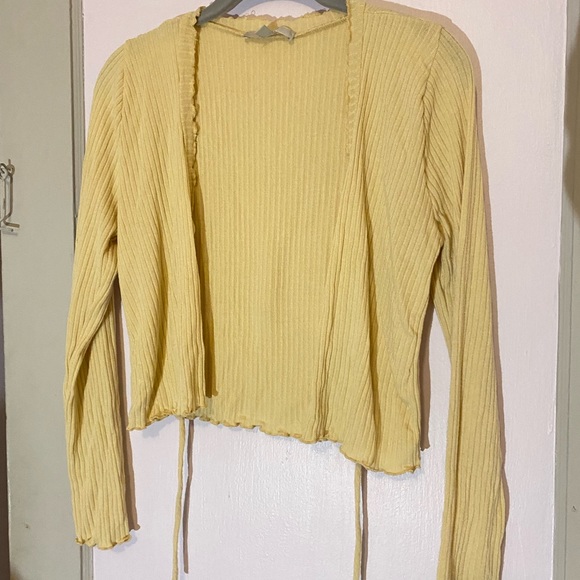 mustard yellow crop cardigan - Picture 4 of 4